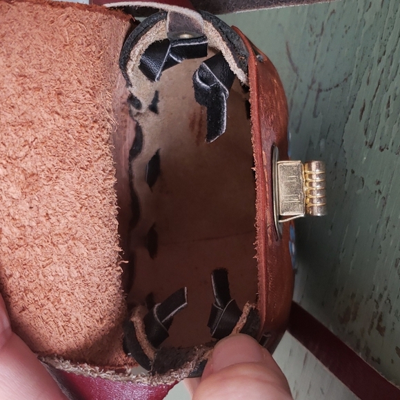 Vintage Tooled Hand Painted Floral Butterfly Leather Mini Bag - Picture 5 of 5